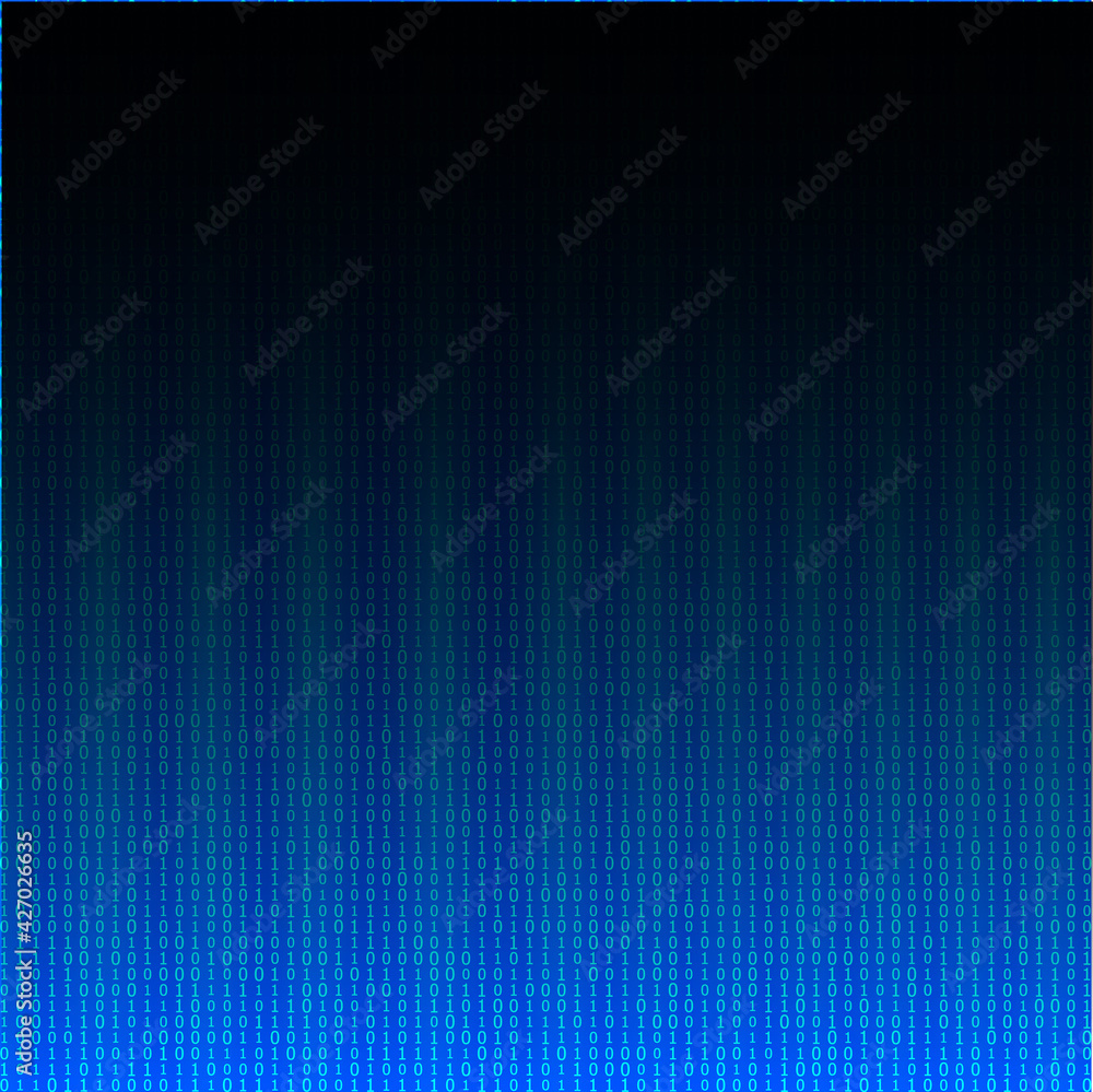 Design elements - Binary computer code halftone pattern dark background. Vector illustration eps 10 frame with Digital data cryptography texture for technology, electronic, network algorithm