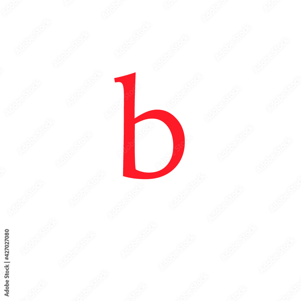 Fototapeta premium letter b in deep red color editable vector, on white background