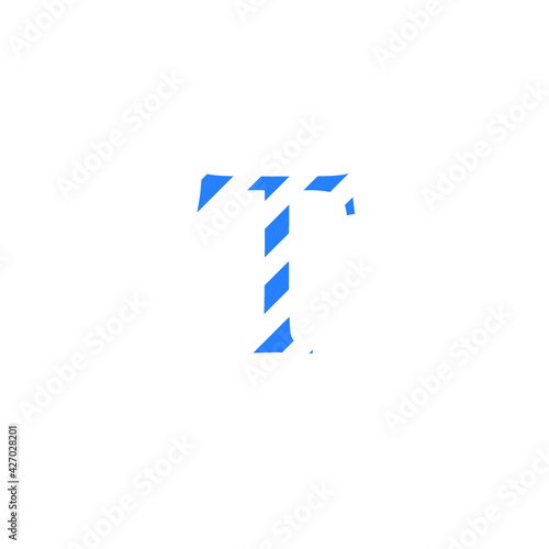 letter T camouflaged with vector background