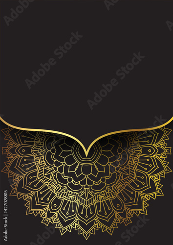 Elegant gold and black mandala design 1003