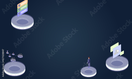 Technology and society concept on abstract design