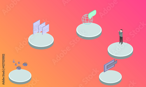 The Automated Society concept on abstract design