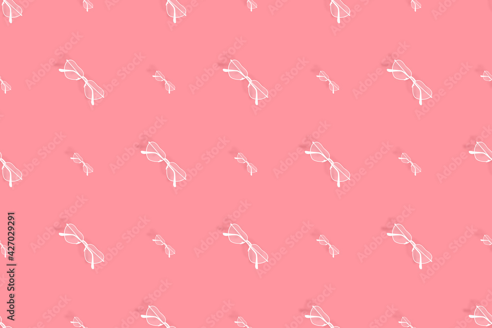 Glasses seamless pattern. Background from glasses for sight on a bright background. Glasses seamless pattern. Background from glasses for sight on a bright background.