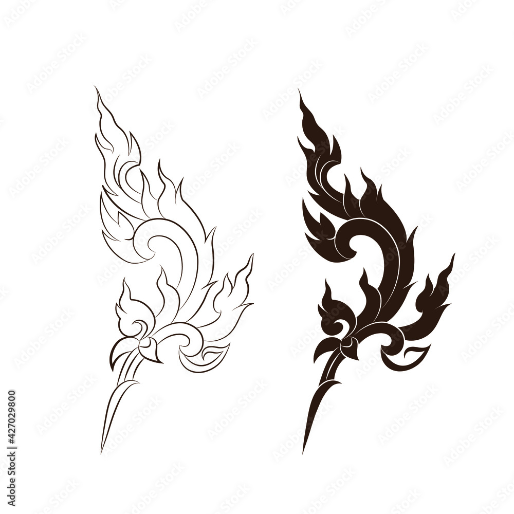 Line Thai art pattern vector illustration Line Thai art pattern vector illustration