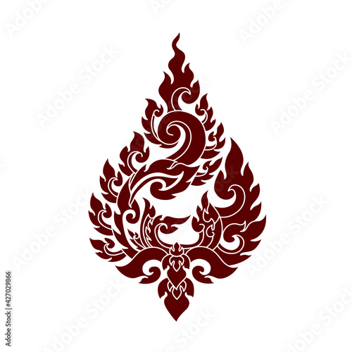 Line Thai art pattern vector illustration