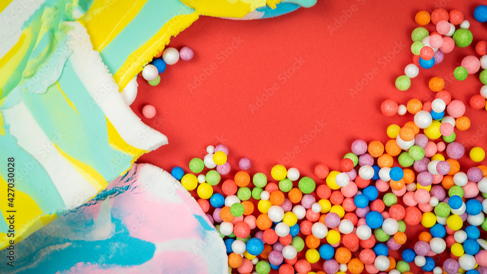 Bright festive background with colorful balls