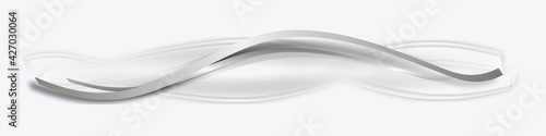 Welle Wellen Grau Silber Band Banner Hintergrund