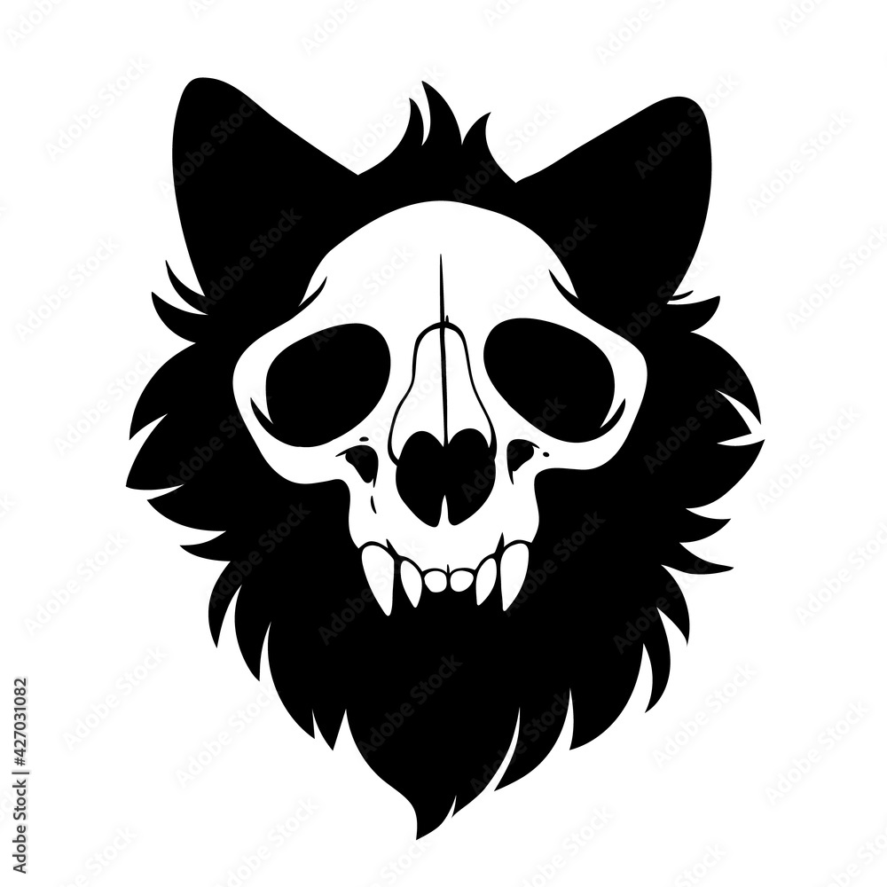 Obraz premium animal skull with black hair