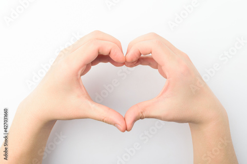 Human hand motion on white background
