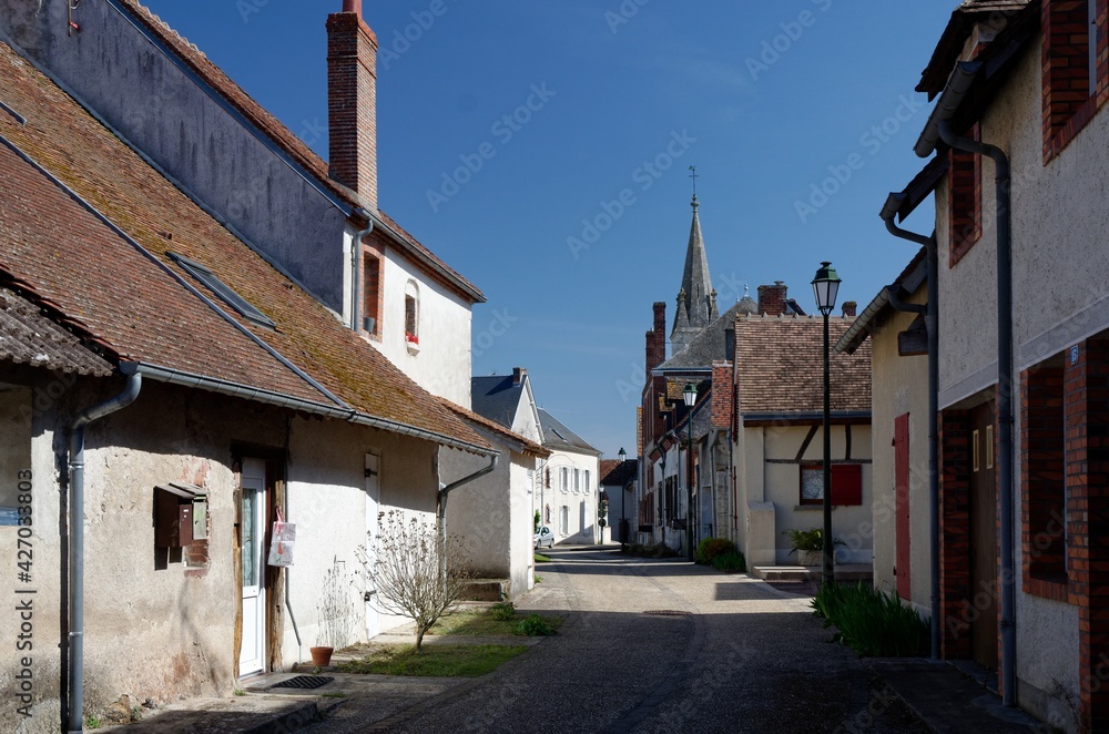 View of a quiet street in an old french village