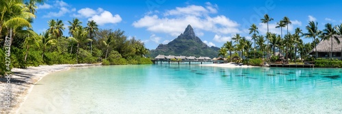 Panoramic view of the Bora Bora atoll in French Polynesia photo