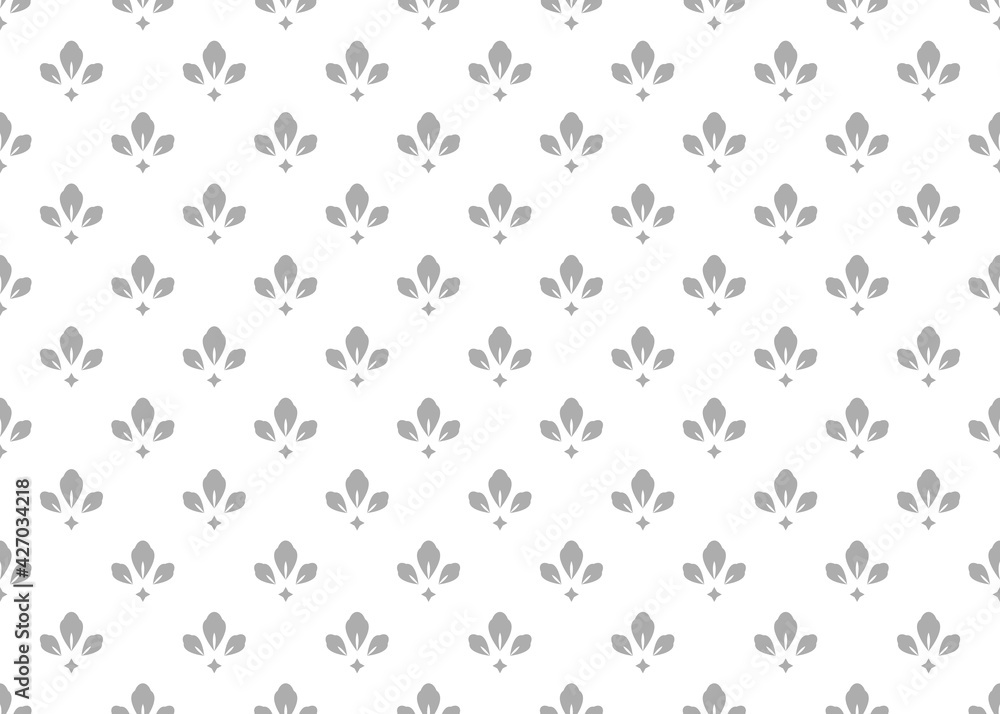 Flower geometric pattern. Seamless vector background. White and gray ornament. Flower geometric pattern. Seamless vector background. White and gray ornament.