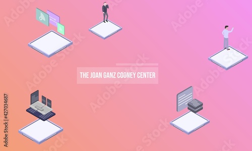 The Joan Ganz Cooney Center concept on abstract design photo