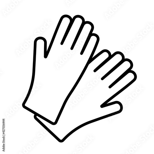Vector protective rubber hypoallergenic gloves line icon