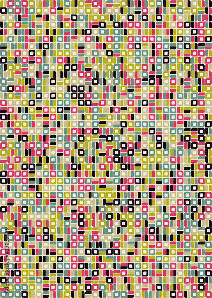 Fototapeta premium Abstract Geometric Pattern generative computational art illustration