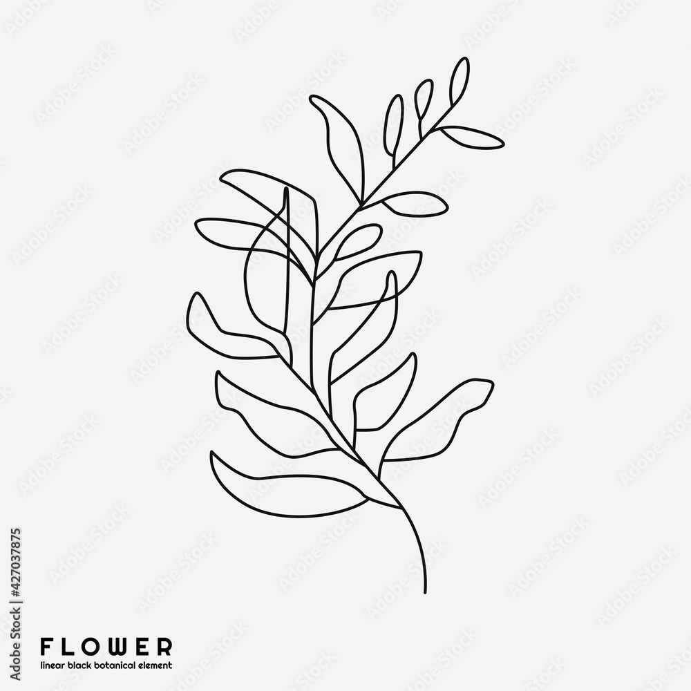 Flower icon on white background, isolated. Floral sign for luxury ...