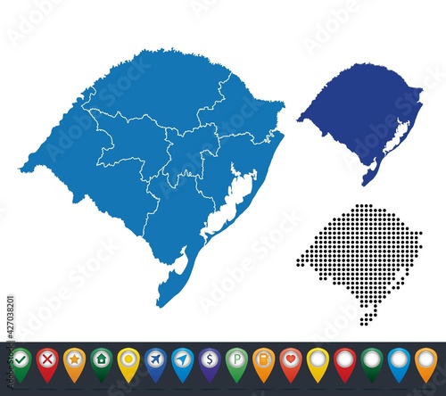 Set maps of Rio Grande do Sul state photo