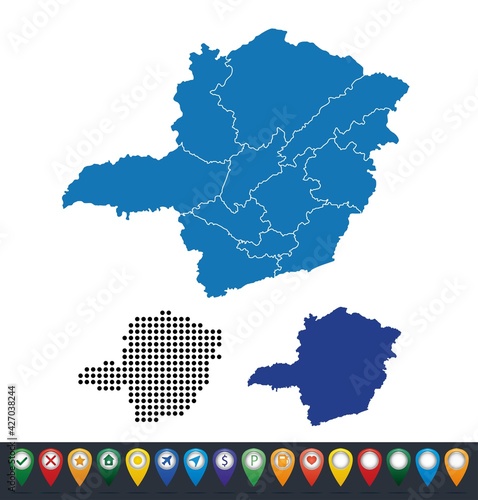 Set maps of Minas Gerais state