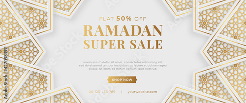 Islamic Arabic Luxury Ramadan Kareem Eid Mubarak Sale Banner