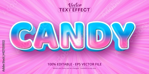 Candy text, cartoon style editable text effect