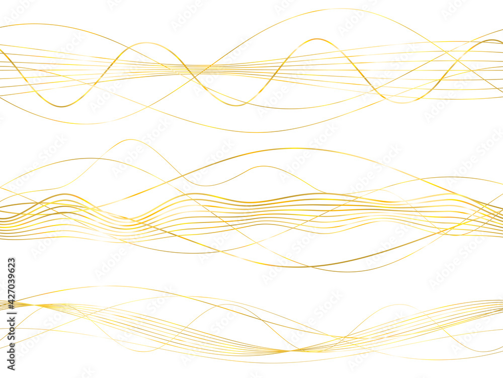 Design elements. Wave of many glittering lines. Abstract vertical glow wavy stripes on white background isolated. Creative line art. Vector illustration EPS 10 art deco style for wedding invitation Design elements. Wave of many glittering lines. Abstract vertical glow wavy stripes on white background isolated. Creative line art. Vector illustration EPS 10 art deco style for wedding invitation