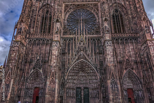 Strasbourg Cathedral (Cathedral of Our Lady of Strasbourg or Cathedrale Notre-Dame de Strasbourg, 1015 - 1439) - Roman Catholic cathedral in Strasbourg, Alsace, France. 