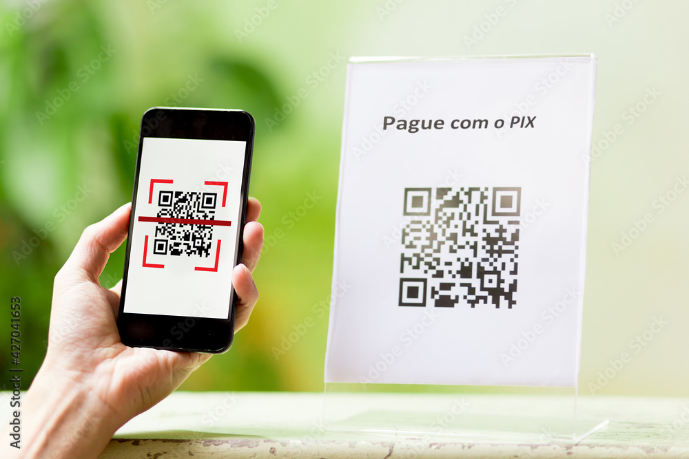 Εκτύπωση καμβά QR Code facilitating payments and electronic money transfers