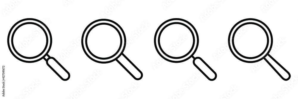 Search line icon. Magnifying glass outline icon, vector magnifier or loupe sign. Search line icon. Magnifying glass outline icon, vector magnifier or loupe sign.