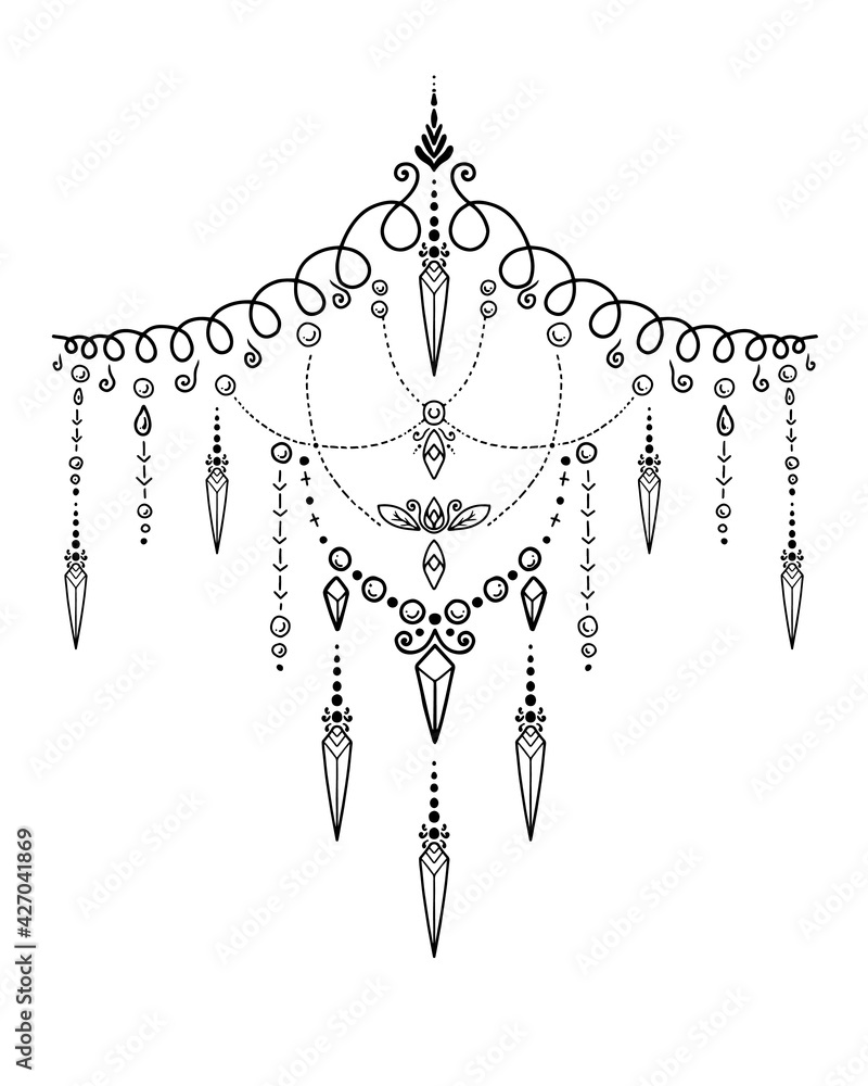 mandala decorative tattoo design for woman. coloring page, tattoo