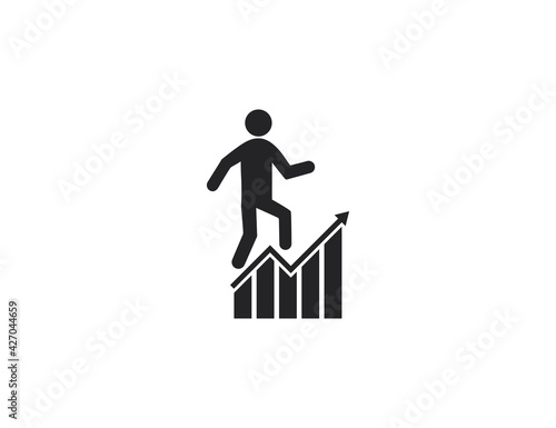 Business, businessman, chart, graph, profit icon. Vector illustration.