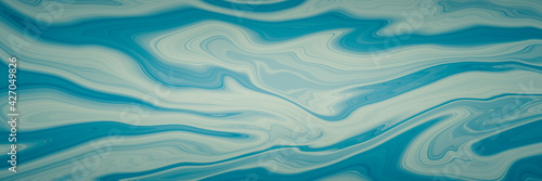Abstract blue and green color liquid background