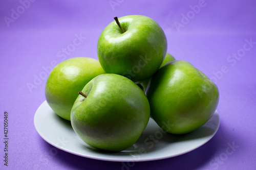 green apples on a plate