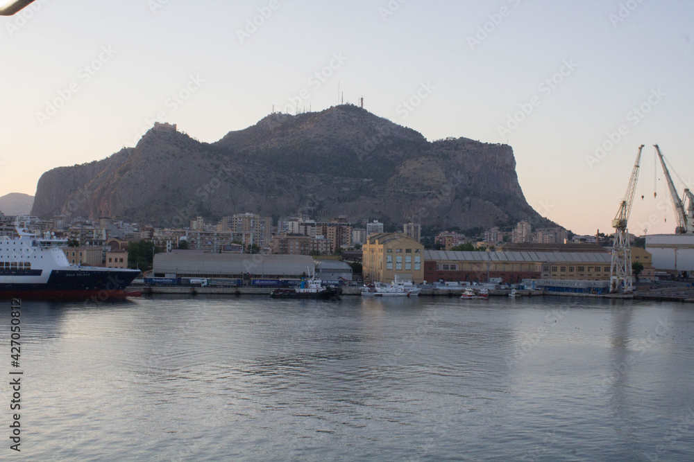 Fototapeta premium ships in storage in the Palermo shipyard in Italy 