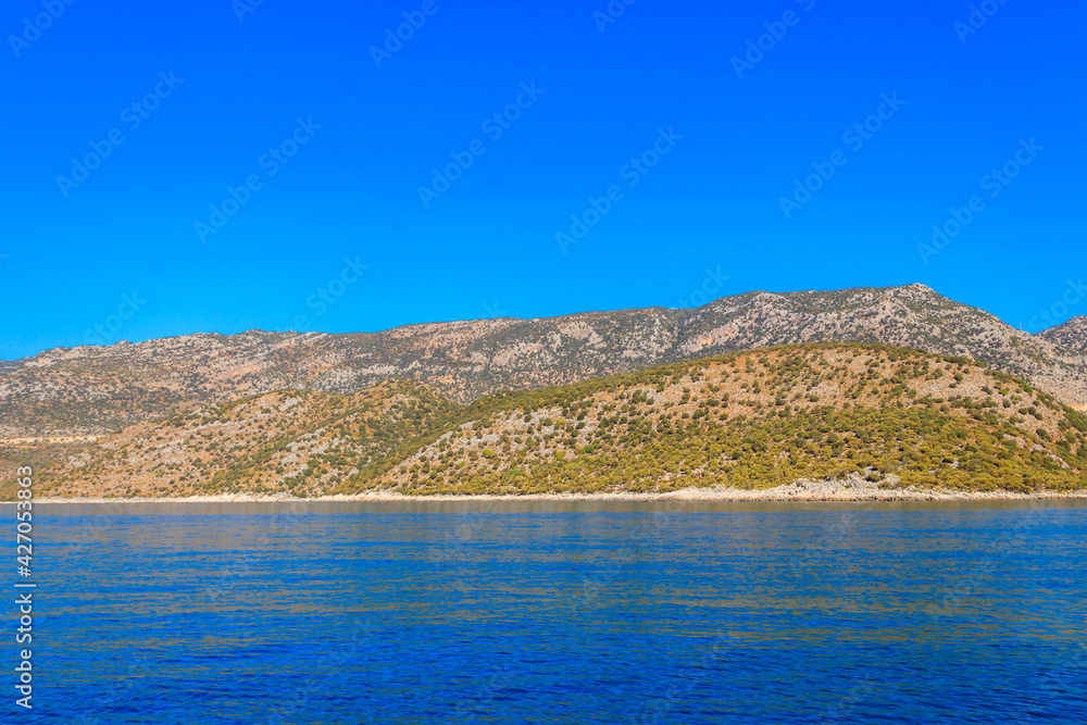 View of the Taurus mountains and the Mediterranean sea near Demre, Antalya province in Turkey View of the Taurus mountains and the Mediterranean sea near Demre, Antalya province in Turkey