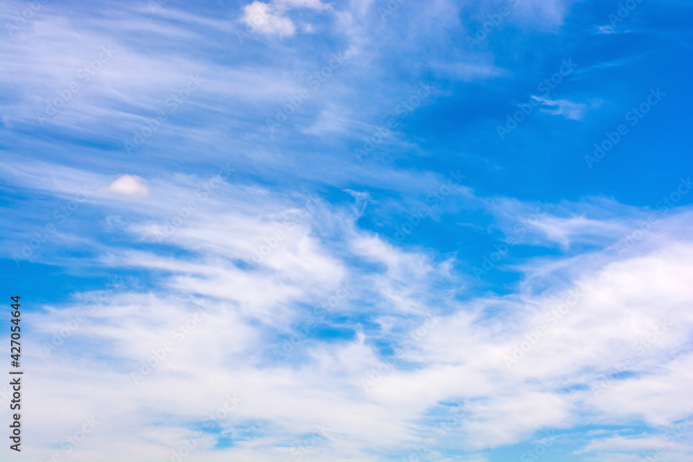 Photo of a blue sky with clouds at summer