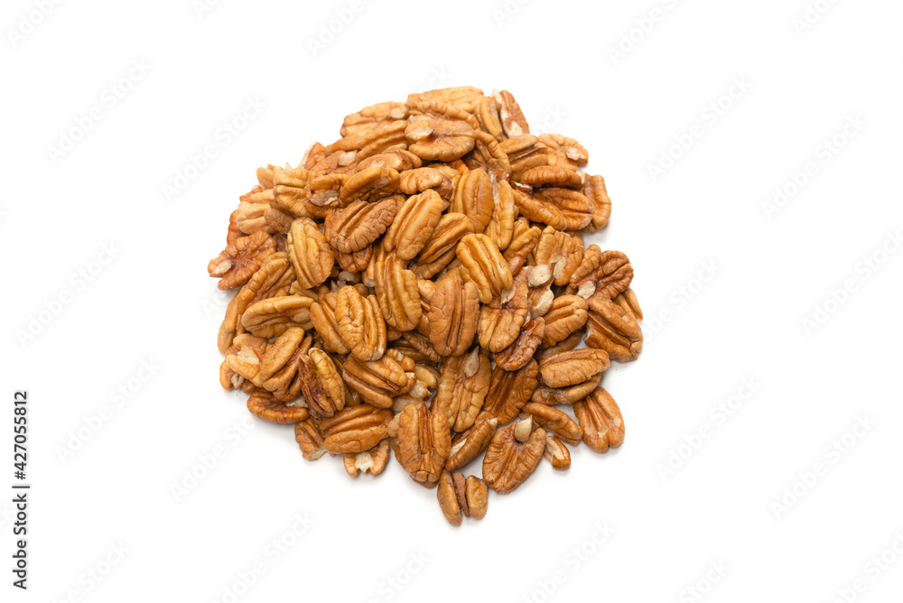 Pecan-nut isolated on white background. Pecan-nut isolated on white background.
