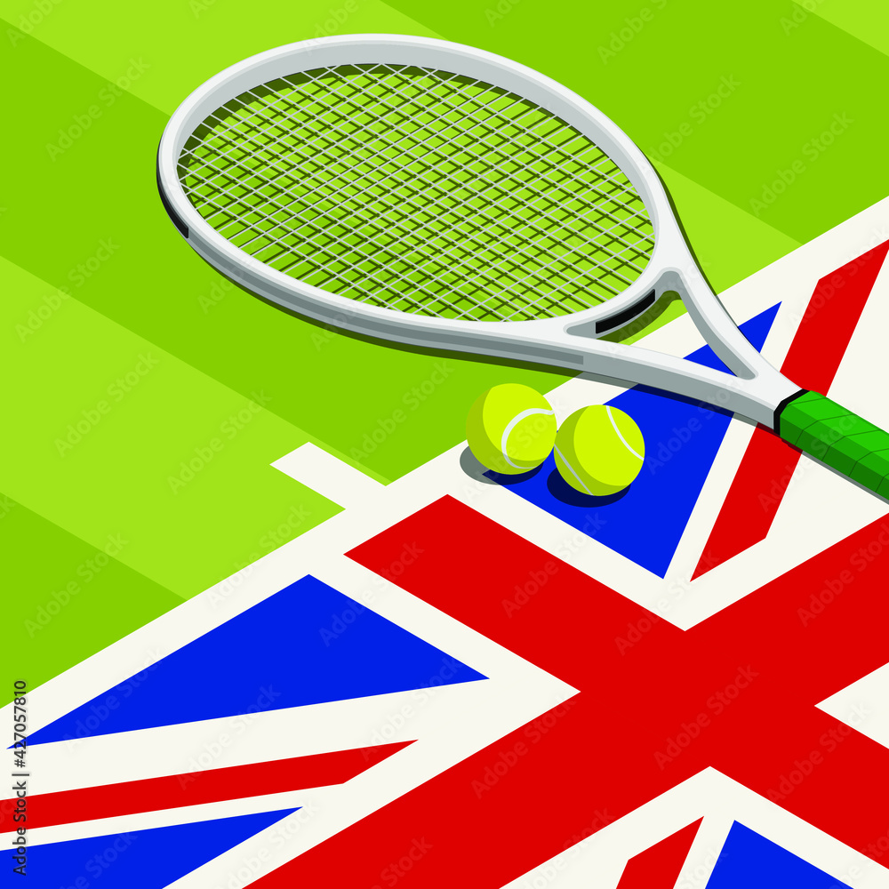 Tennis tournament and British flag