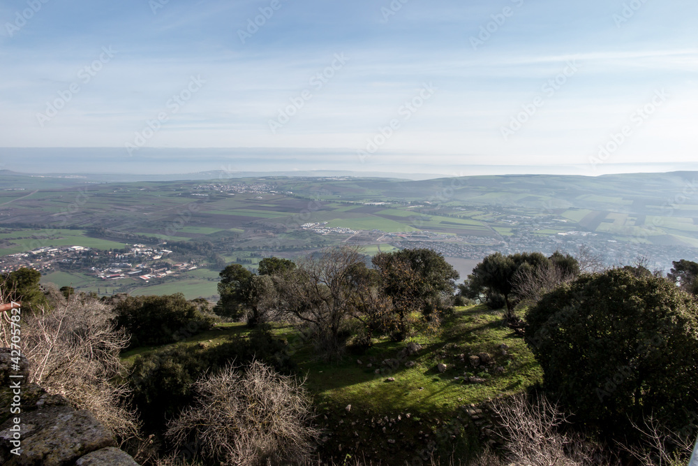 view of the surrounding area from Mount Tabor, that is from the Transfiguration of the Lord view of the surrounding area from Mount Tabor, that is from the Transfiguration of the Lord