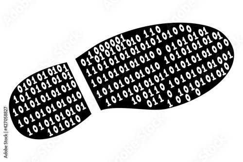 Digital footprint sign icon, online security concept, vector illustration on white background