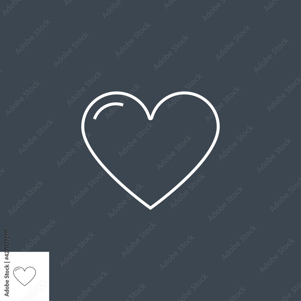 Heart Related Vector Line Icon. Drugs. Isolated on Black Background. Editable Stroke.