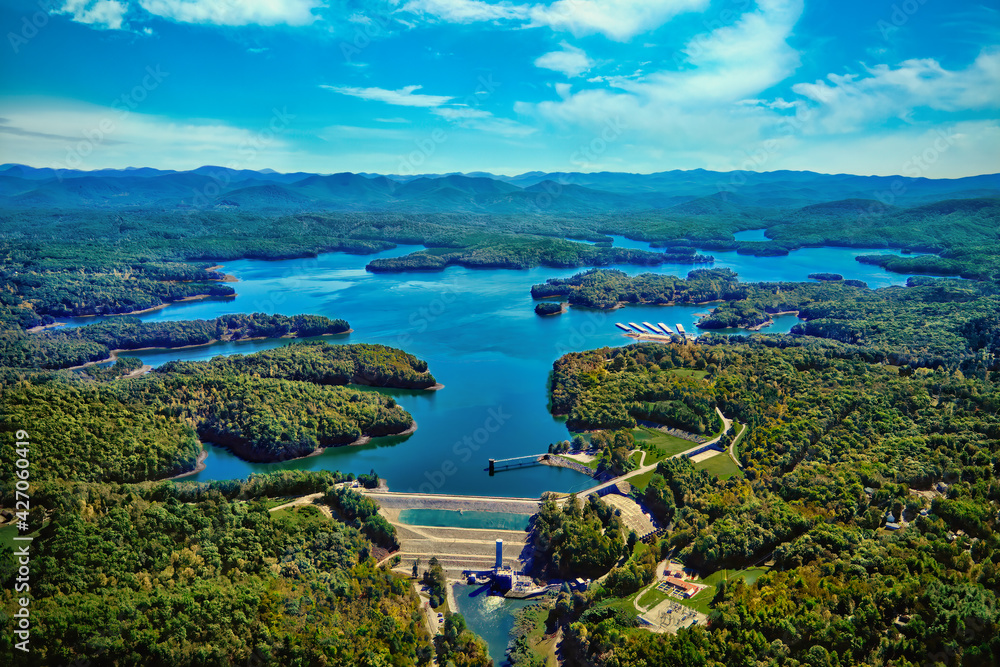 Aerial View of Blue Ridge Lake Dam