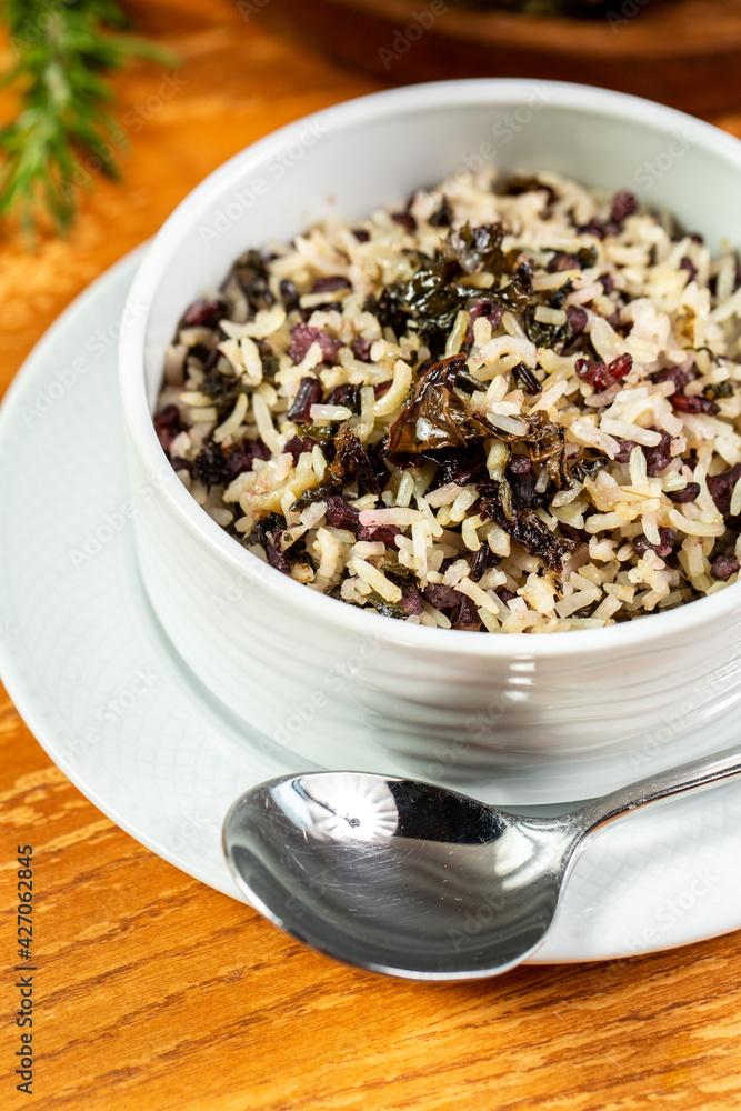 Meatless vegetarian rice with dry fruits Meatless vegetarian rice with dry fruits
