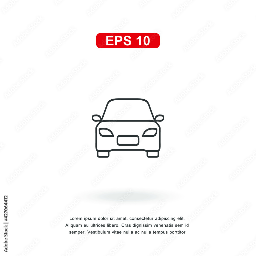 web icon car sign isolated on white background. Simple vector illustration.