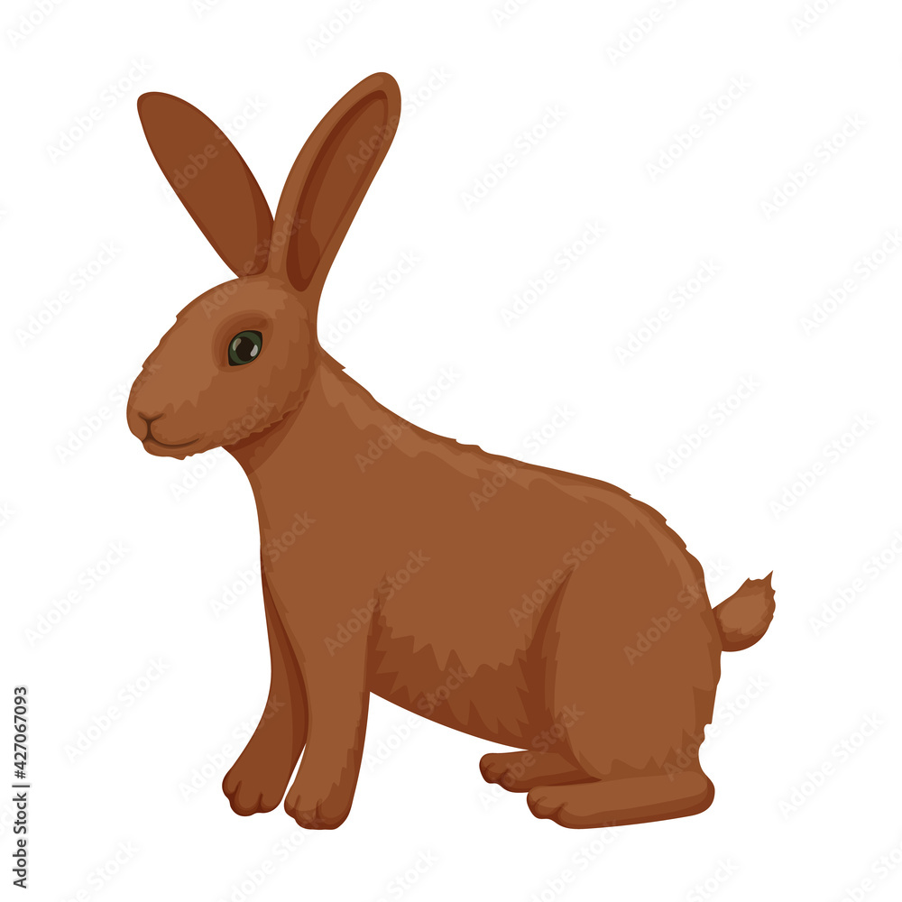 Rabbit vector cartoon icon. Vector illustration bunny on white background. Isolated cartoon illustration icon of rabbit.