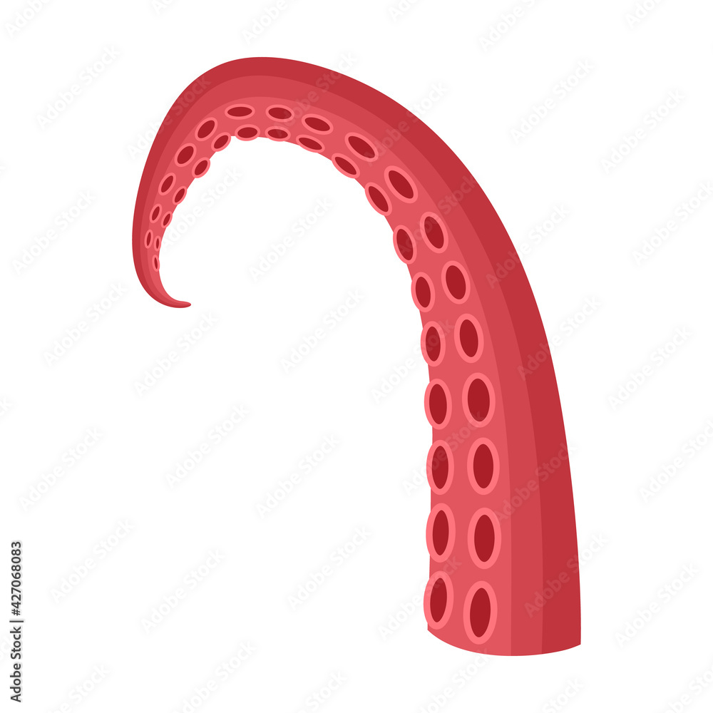 Tentacle of octopus vector cartoon icon. Vector illustration octopus on white background. Isolated cartoon illustration icon of tentacle . Tentacle of octopus vector cartoon icon. Vector illustration octopus on white background. Isolated cartoon illustration icon of tentacle .