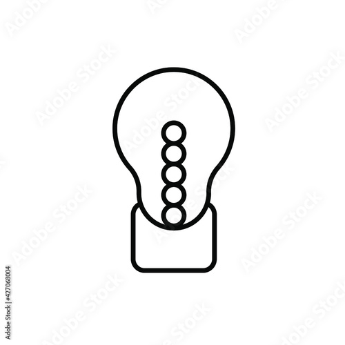 Vector icon, line illustration, light bulb with heating rings