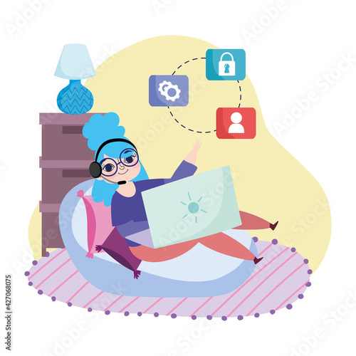 character working home