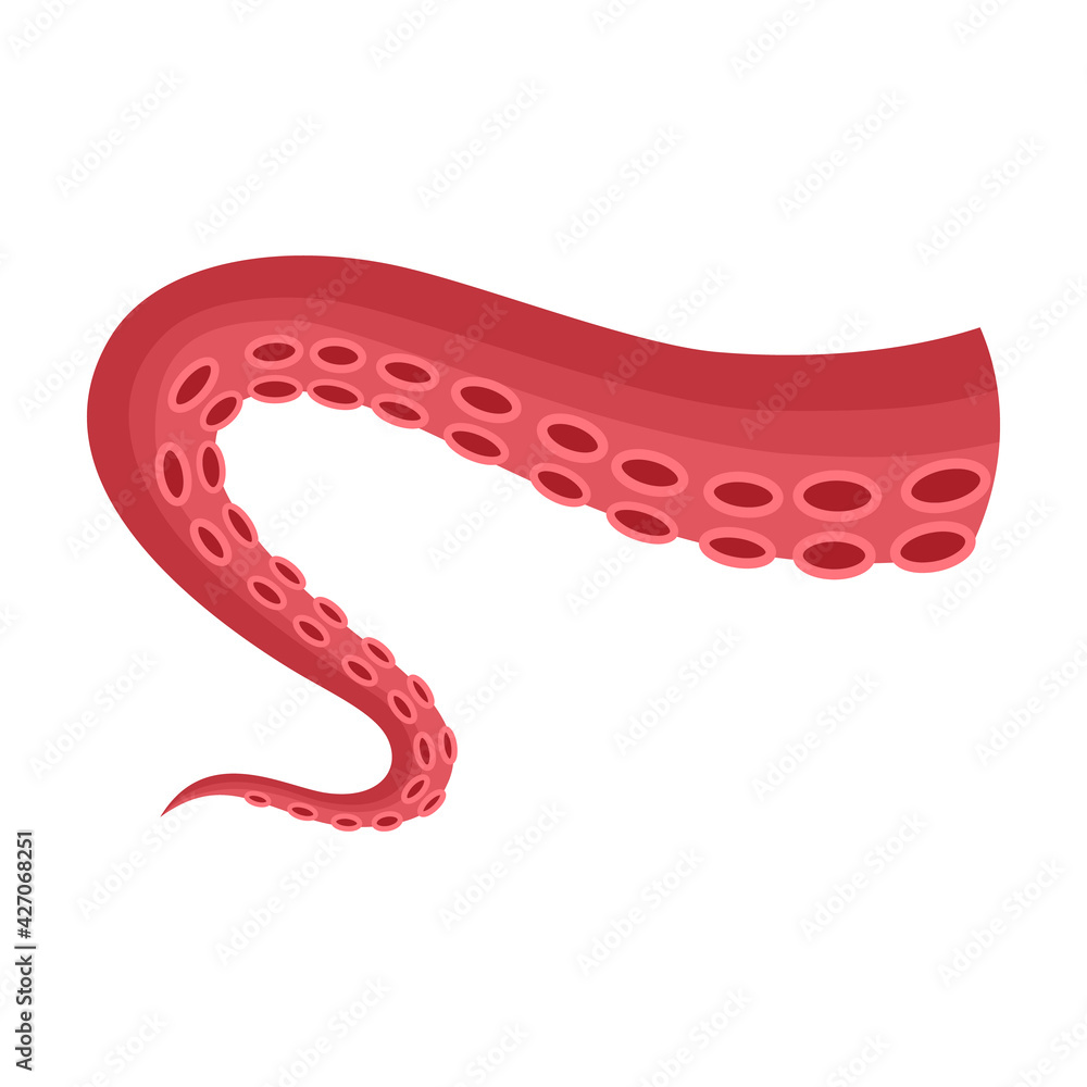 Tentacle of octopus vector cartoon icon. Vector illustration octopus on ...
