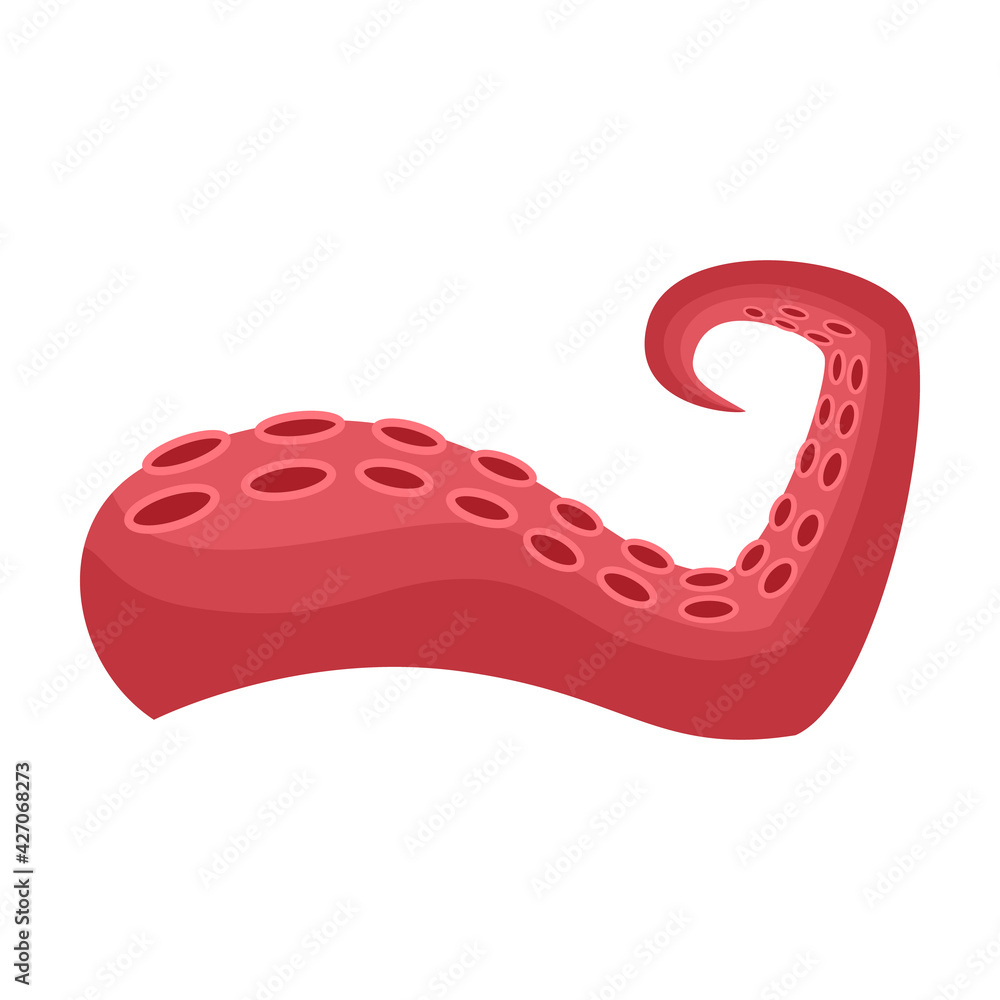 Tentacle of octopus vector cartoon icon. Vector illustration octopus on ...
