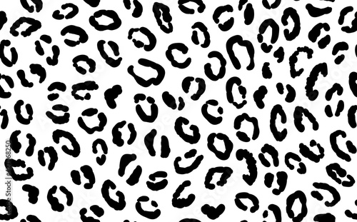 Abstract modern leopard seamless pattern. Animals trendy background. Black and white decorative vector stock illustration for print, card, postcard, fabric, textile. Modern ornament of stylized skin